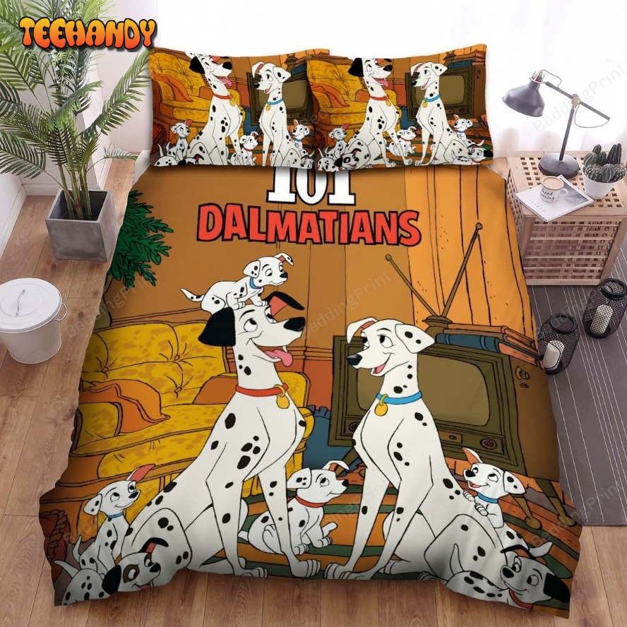 101 Dalmatians In The Living Room Bed Sheets Duvet Cover Bedding Sets