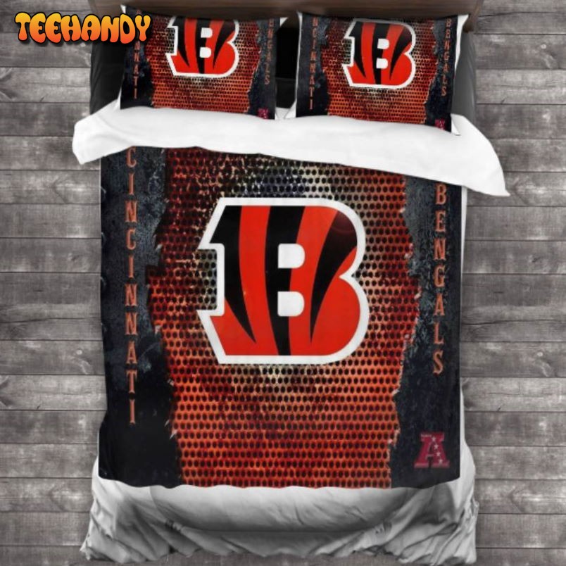 100 Washed Microfiber NFL Cincinnati Bengals Logo Bedding Set