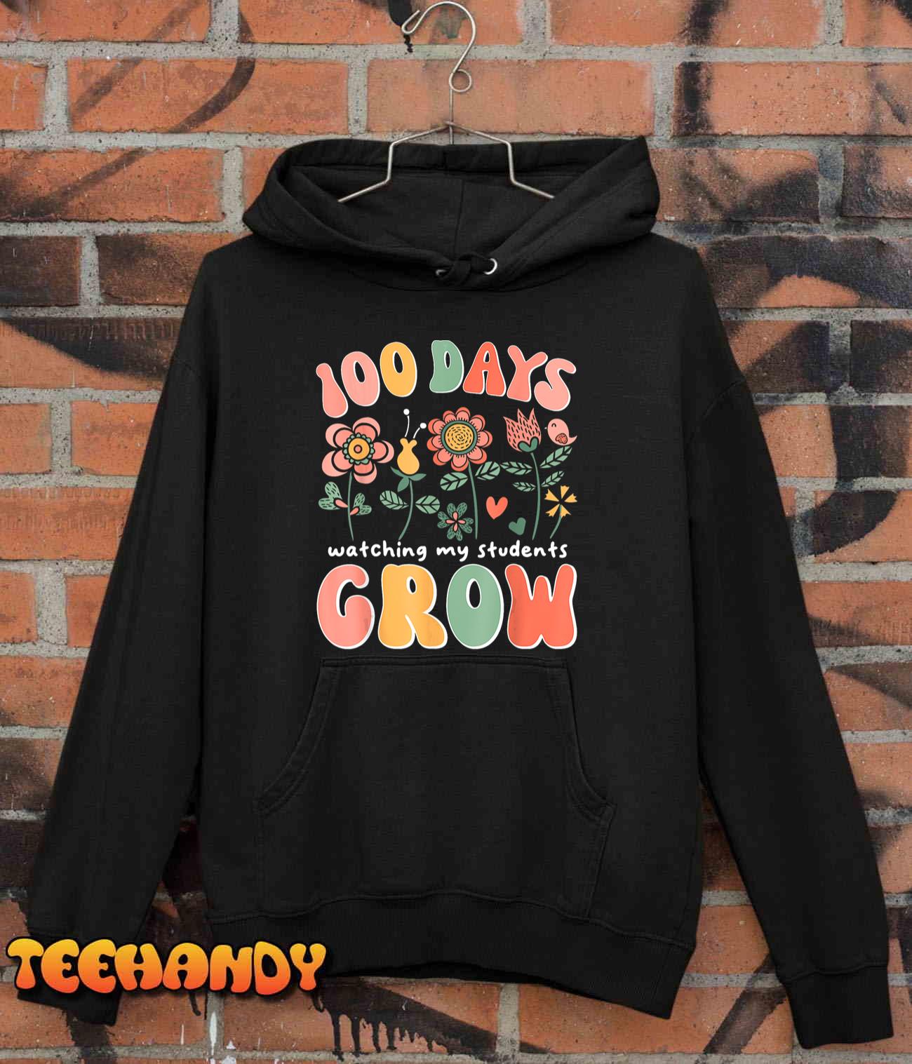 100 Day Watching My Students Grow 100 days of School Teacher T-Shirt