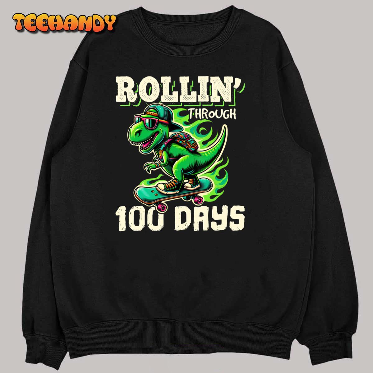 100 Days of School Boys Teacher 100th Day T Rex Outfit T-Shirt