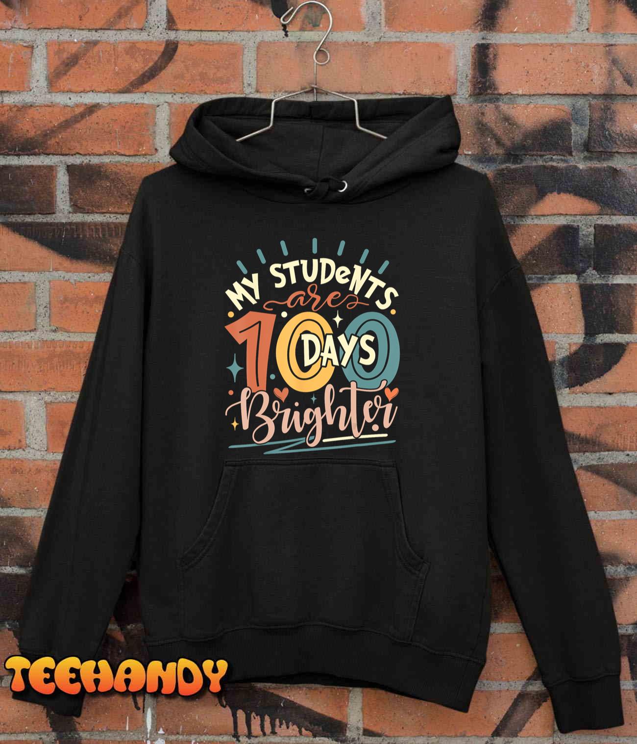 100 Days Brighter Teacher 100th Day of School Teachers Squad T-Shirt
