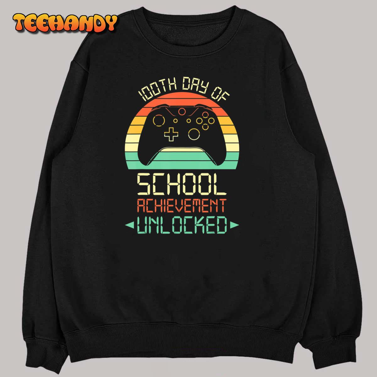 100th Day Of School Unlocked Video Games Boy Kids Teacher T-Shirt