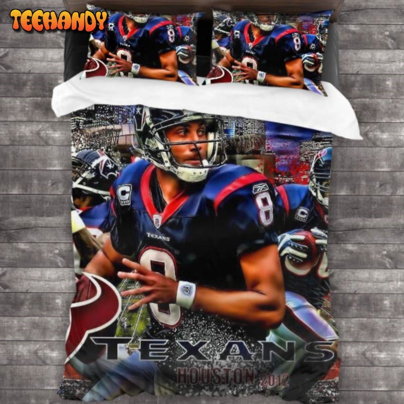 100 Washed Microfiber Houston Texans Logo Bedding Set