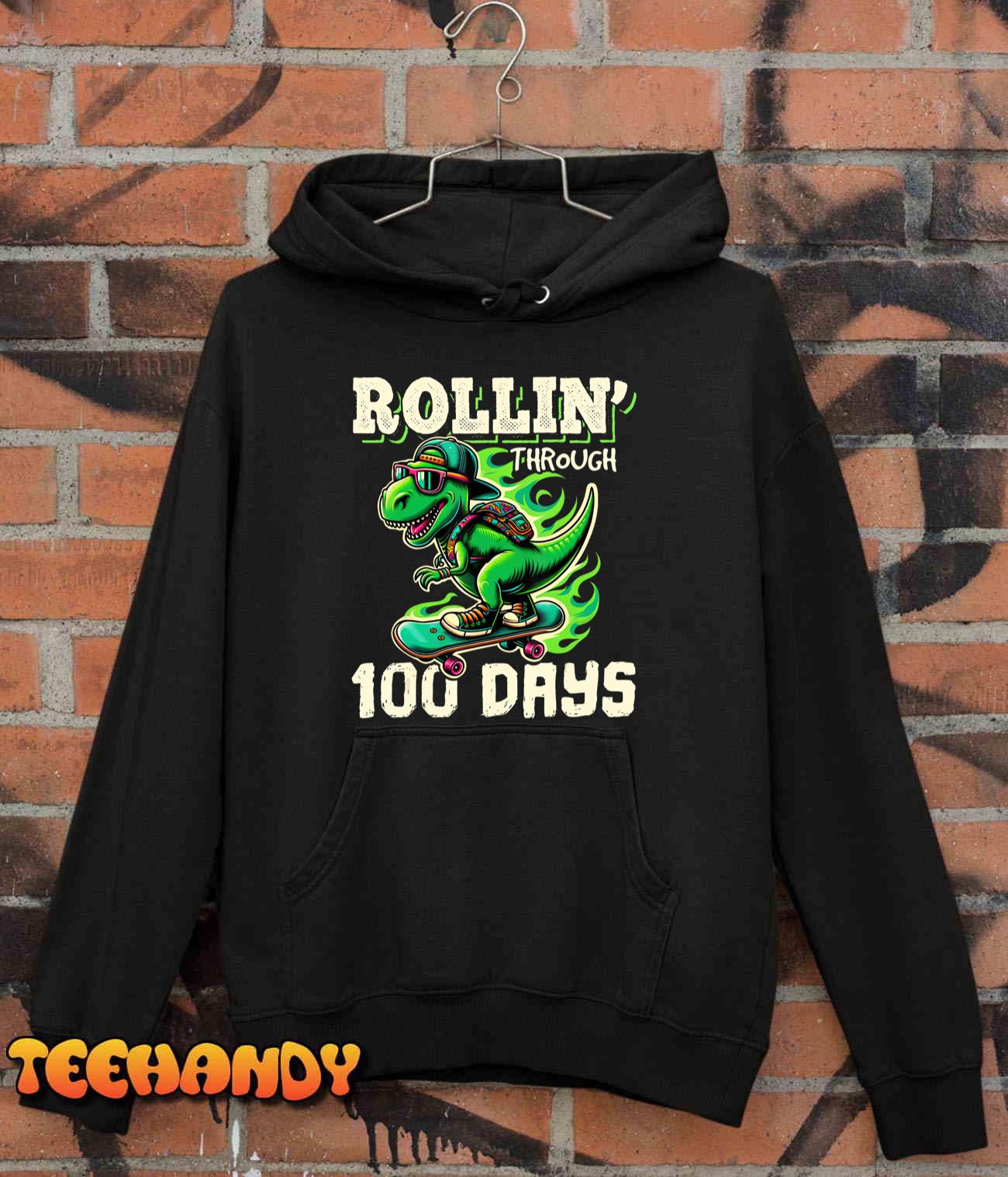 100 Days of School Boys Teacher 100th Day T Rex Outfit T-Shirt