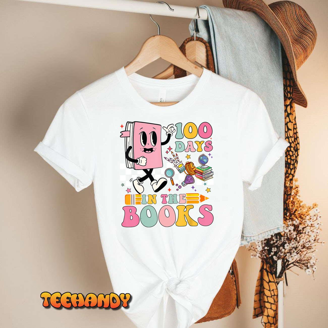 100 Days in the Books Reading Teacher 100th Day of School Unisex T-Shirt