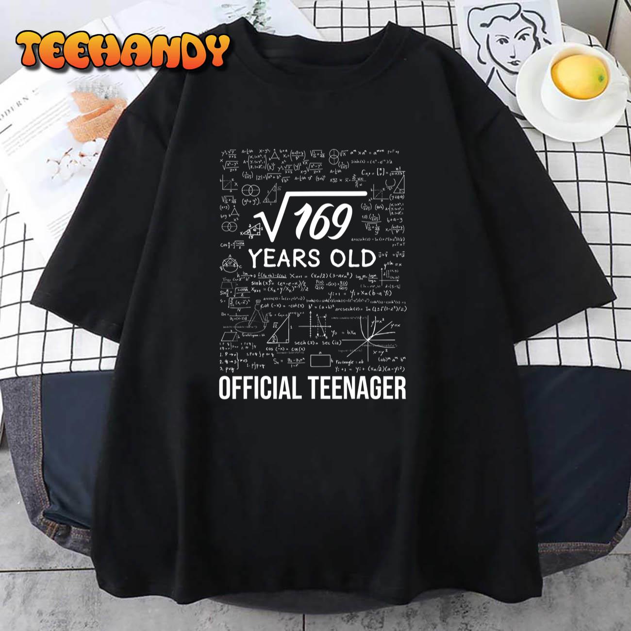 13 Birthday Official Teenager Boy 13yr Math 13th Birthday T-Shirt