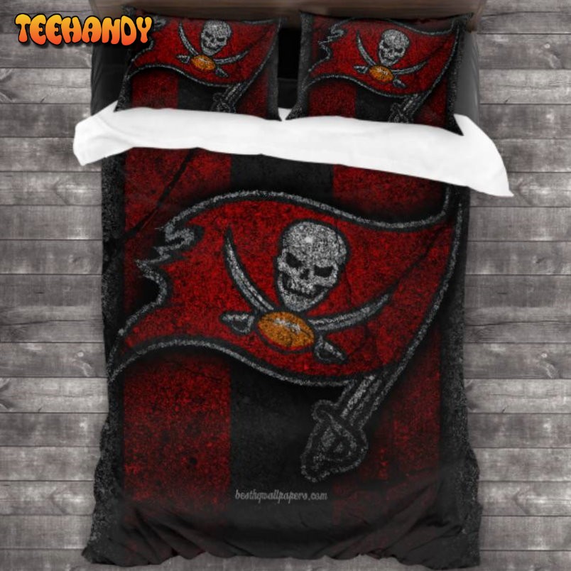 100 Washed Microfiber Tampa Bay Buccaneers Logo Bedding Set